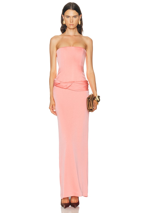 TOM FORD Stretch Evening Dress in Deep Oyster | FWRD TOM FORD Stretch Evening Dress in Deep Oyster | FWRD