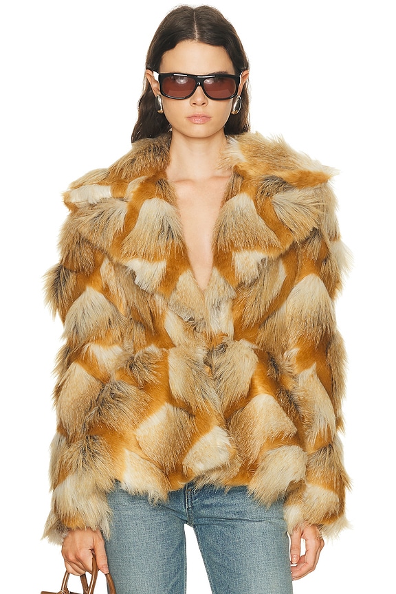 J. Mendel Silver Fox Fur Jacket in Natural | FWRD