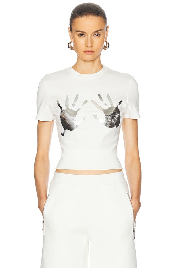 ★FANCY CLUB★ NF Turning Classic Stitch Crop Tee WINEF23ZB2 Off-Shoulder Tie-String Crop Top in Lilac - Retro, Indie and