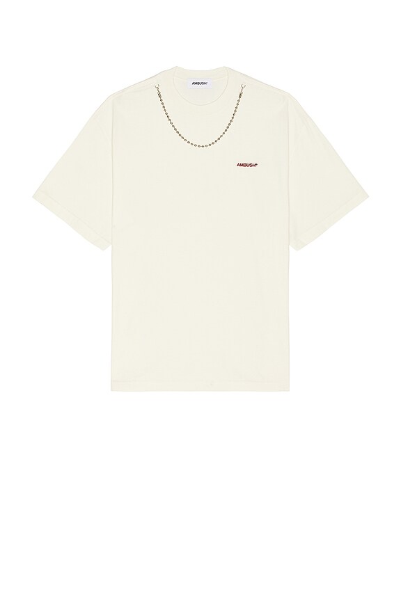 Maison Kitsune Fox Stamp Classic Tee-Shirt in Ecru | FWRD