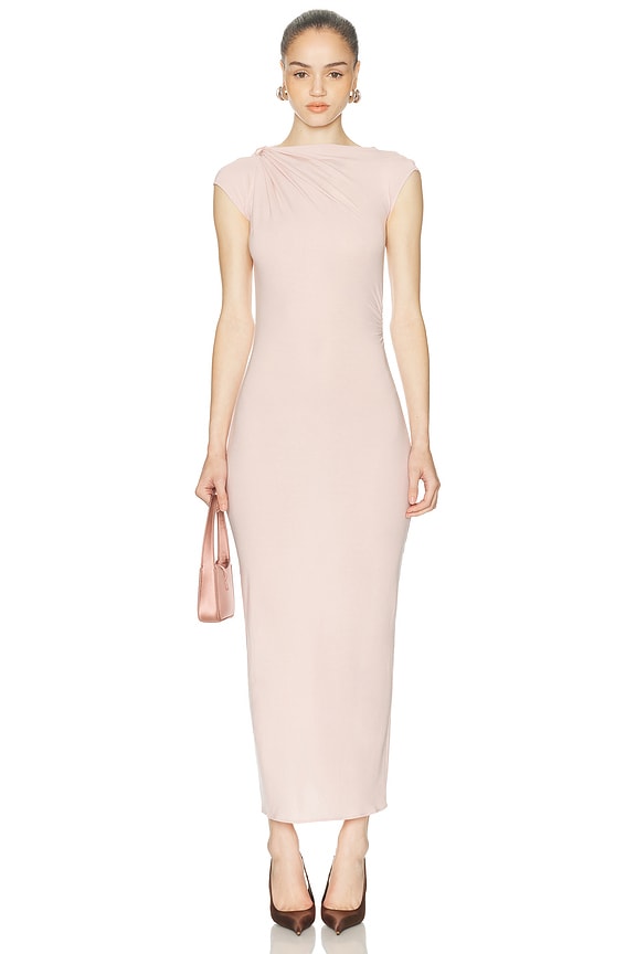open lace back dress St. Agni Knit Bodice Asymmetrical Maxi Dress main image 1