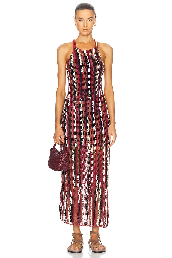 Staud Carmel Dress in Brown Multi Diamond | FWRD