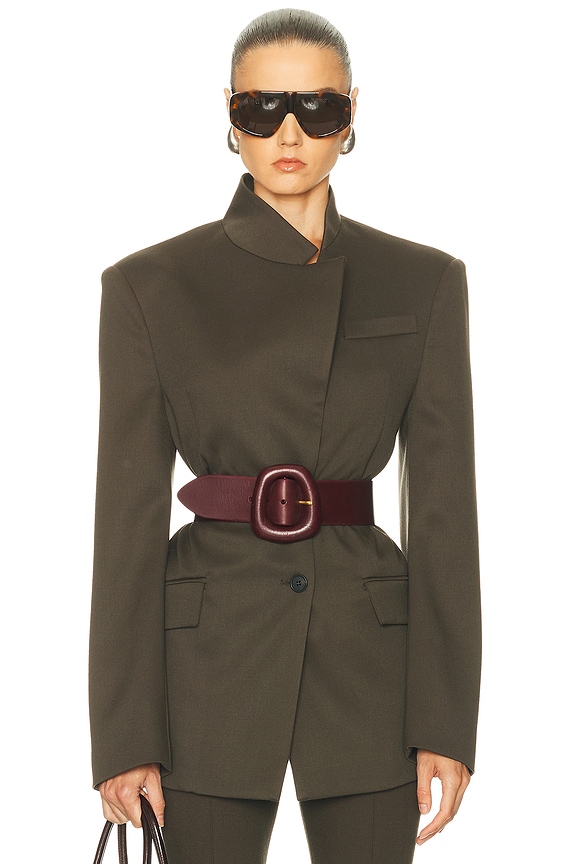 Lemaire Wadded Gilet Vest in Forest Brown | FWRD