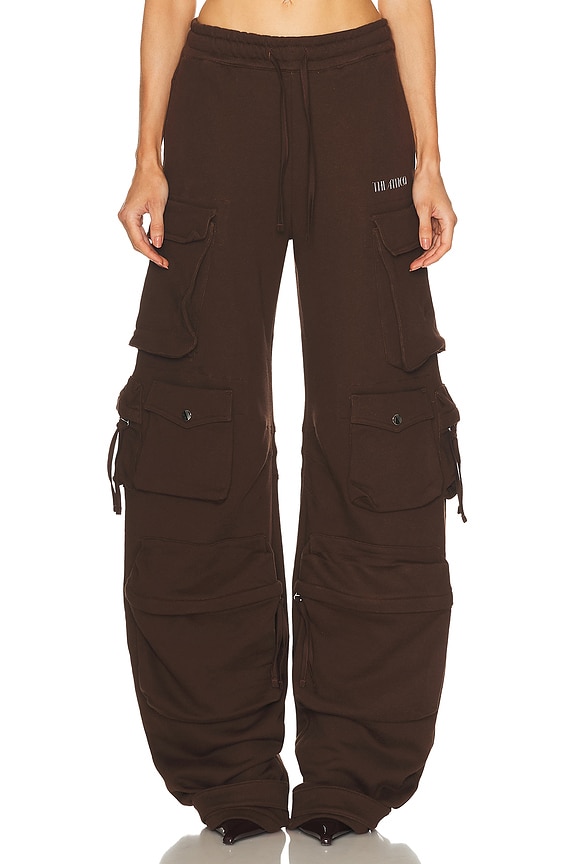 THE ATTICO Fern Long Cargo Pant in Red & Burgundy | FWRD