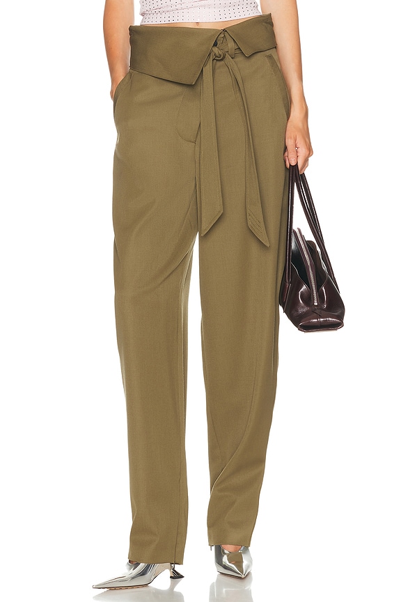 【送料&関税込】The Row Trousers The Row Vendula Pant in Khaki Green | FWRD
