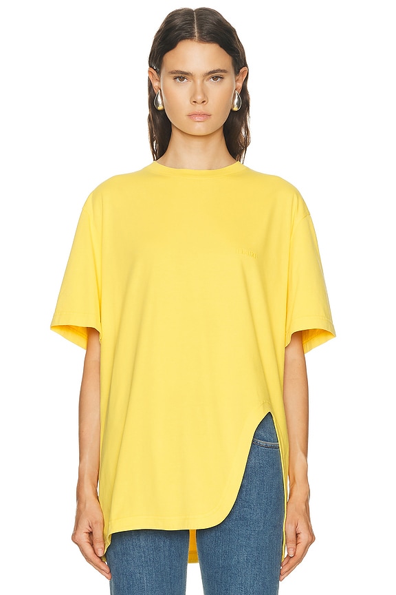 Peter Do Oversized Cut Out T-Shirt in Light Yellow & Orange | FWRD