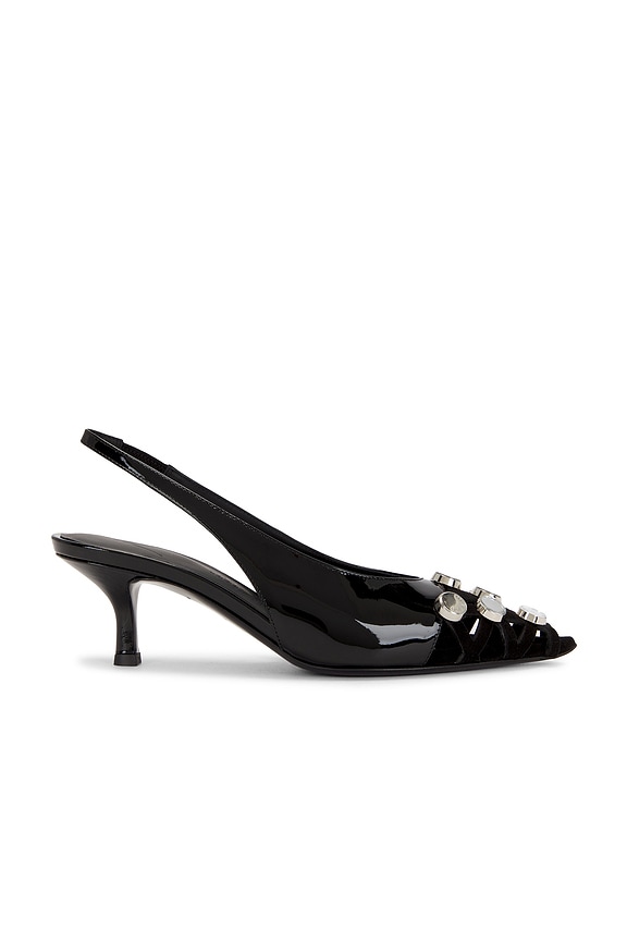 25SS new/BALENCIAGA モナコスリングバックパンプス Pumps Black Balenciaga MONACO ヒール - Black & Gold | FWRD