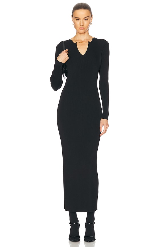 【送料&関税込】Sportmax Dress Grazia Stretch viscose long dress, black | Sportmax