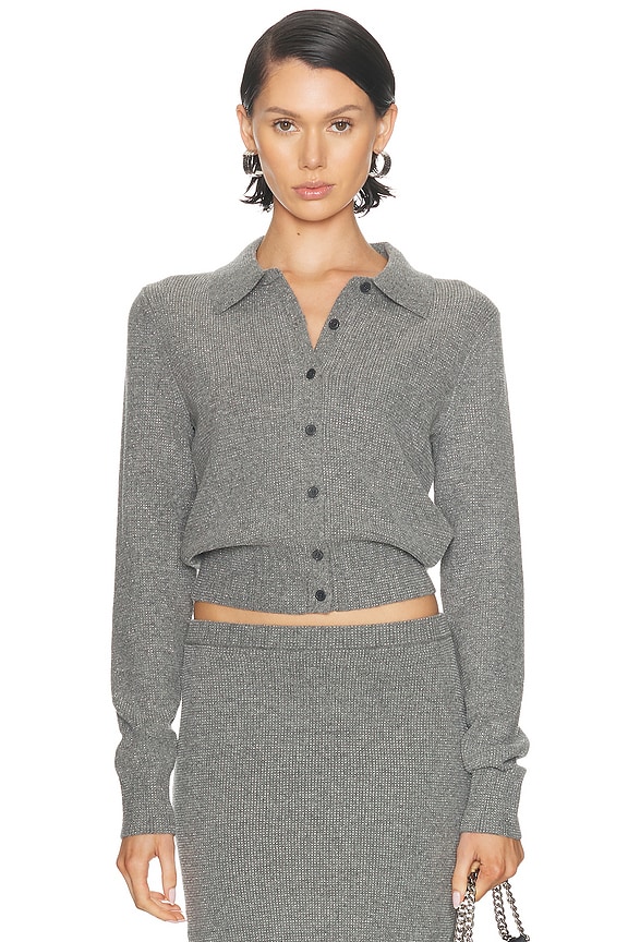 karry グレー アメスリニット Acne Studios Kaite Krinkle Cardigan in Light Grey | FWRD