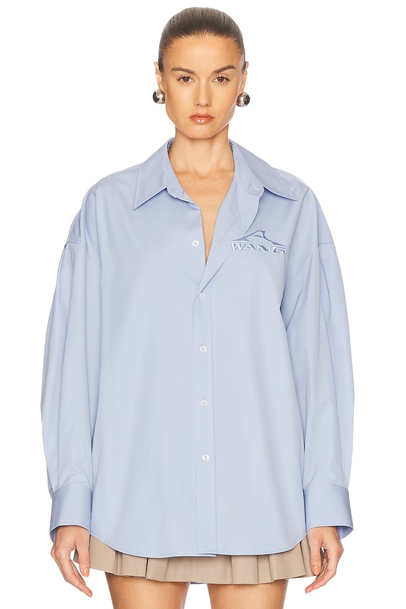 Peter Do Combo Twisted Oversized Shirt in Light Blue