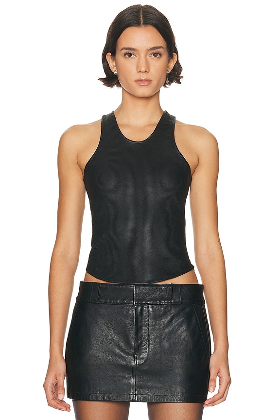Rick Owens Basic Rib Tank Top in Washed Indigo | FWRD
