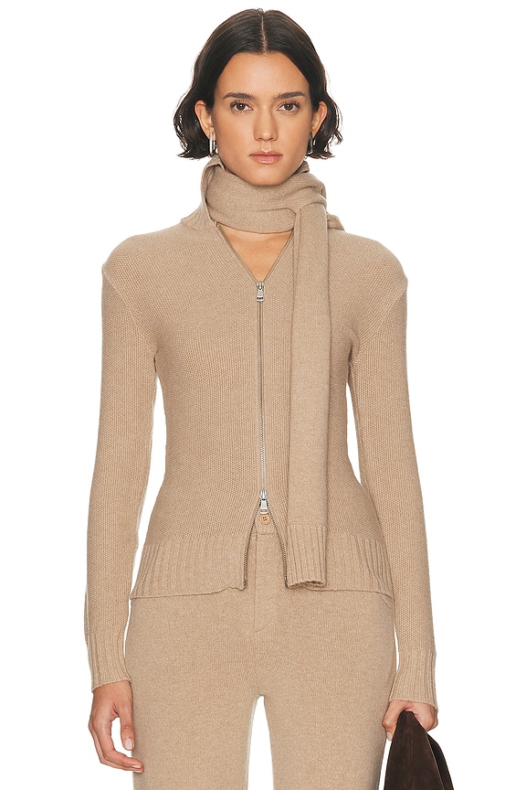 Acne Studios Cardigan in Sand & Silver | FWRD