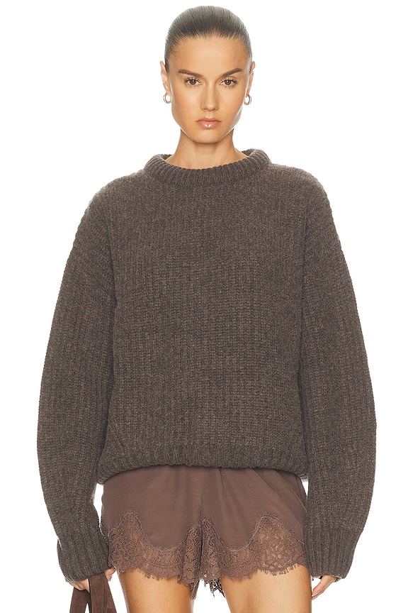 Acne Studios Dramatic Mohair Sweater in Warm Charcoal | FWRD