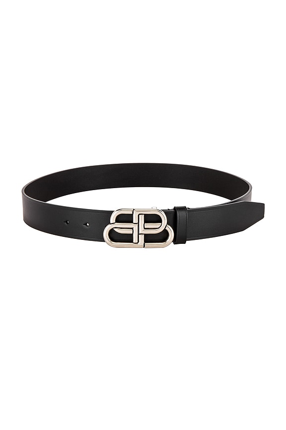 Balenciaga BB Large Belt in Black | FWRD Balenciaga BB Large Belt in Black | FWRD