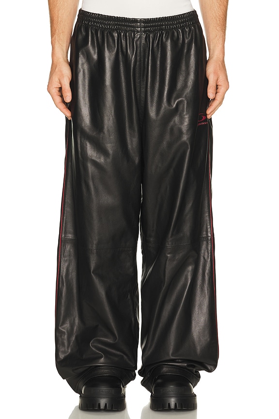 Balenciaga Tracksuit Pants in Black & Burgundy | FWRD