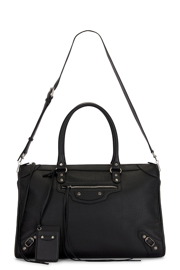 The Row Marlo Top Handle Bag in Midnight Ans | FWRD