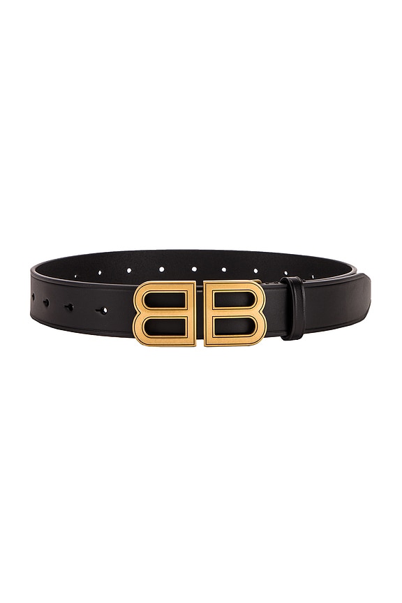 Balenciaga BB Hourglass Belt in Black | FWRD