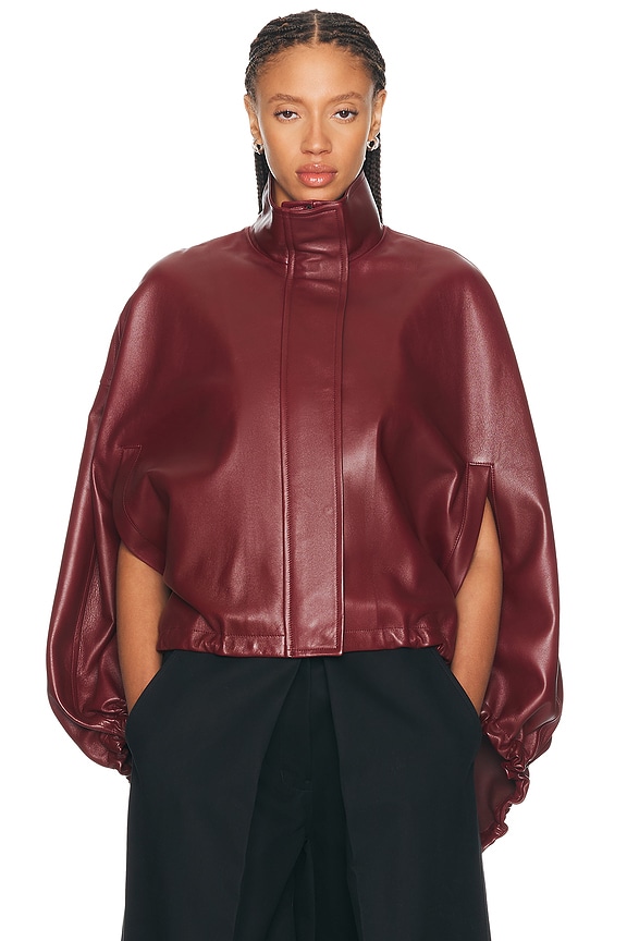 Acne Studios Onnea Bomber Jacket in Dark Burgundy | FWRD