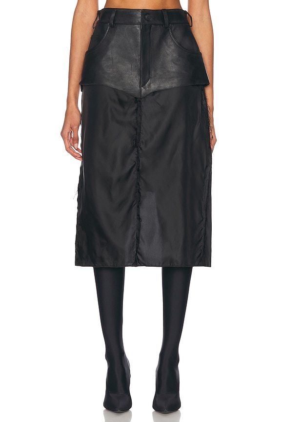 スカート Black Silk l Fringe Skirt ULLA_JOHNSON_Therese-