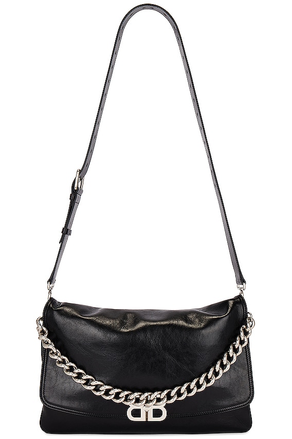 Balenciaga Modu Flap Medium Chain Bag in Black | FWRD