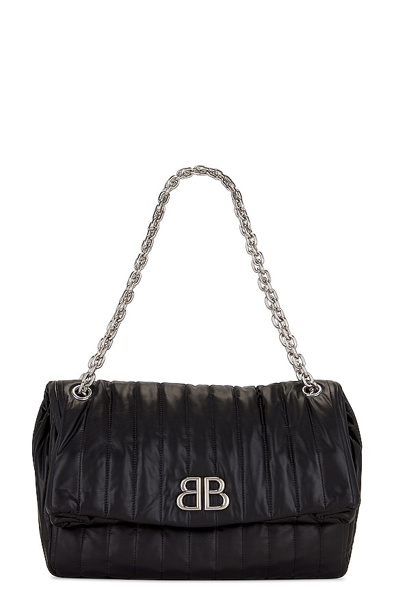 Balenciaga Monaco Medium Chain Bag in Black | FWRD