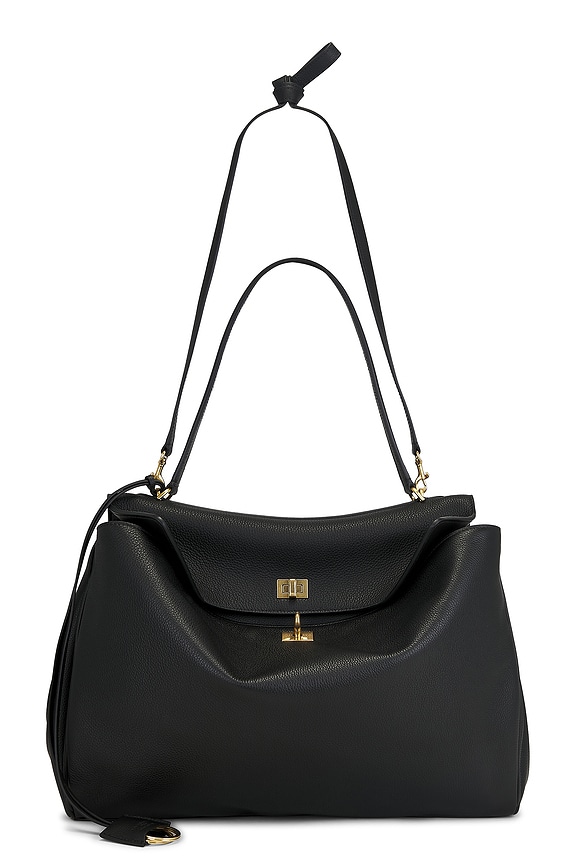 Balenciaga Medium Bb Soft Flap Bag In Black in Black | FWRD
