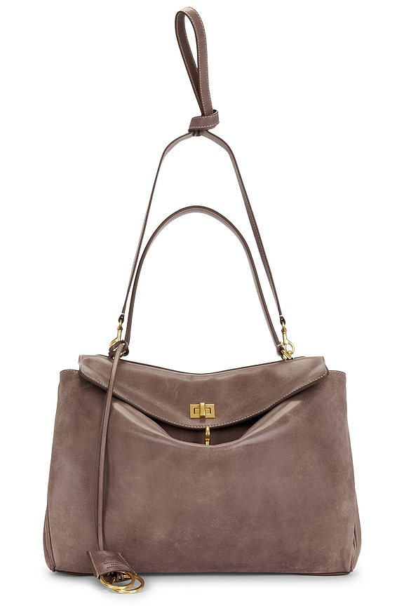 Balenciaga Rodeo Medium Top Handle Bag in Dark Noix | FWRD