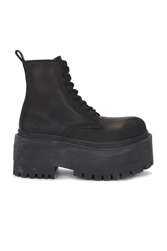 R13 Leather Double Stack Boots in Black Floral | FWRD