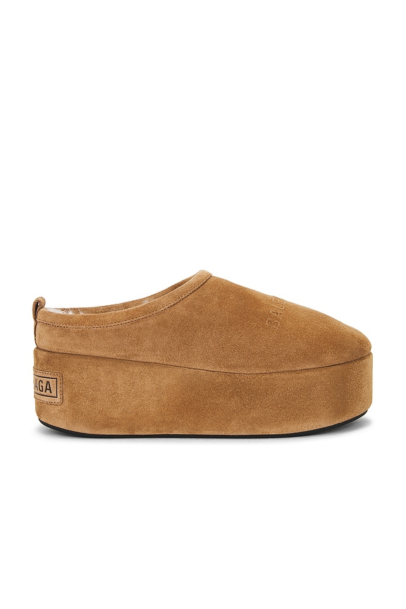 Balenciaga Alaska Platform Slide in Black | FWRD