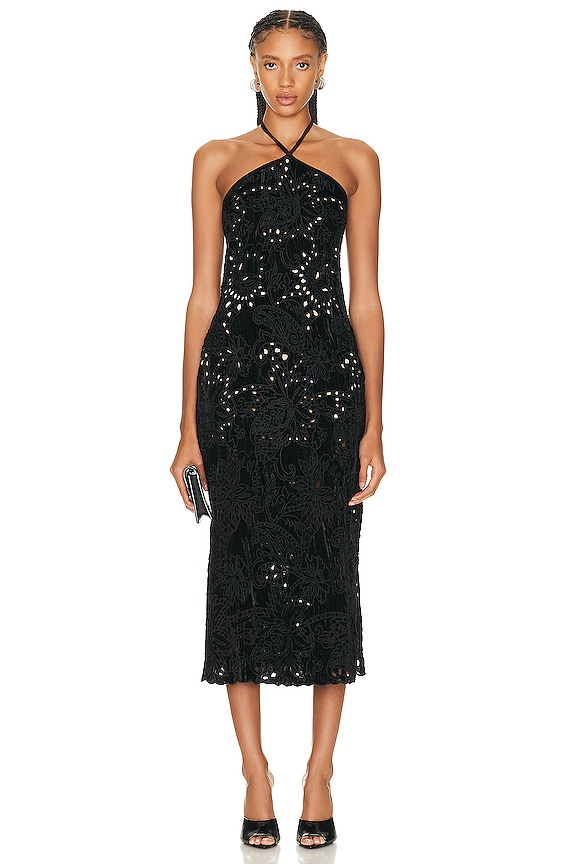 back open geometric dress