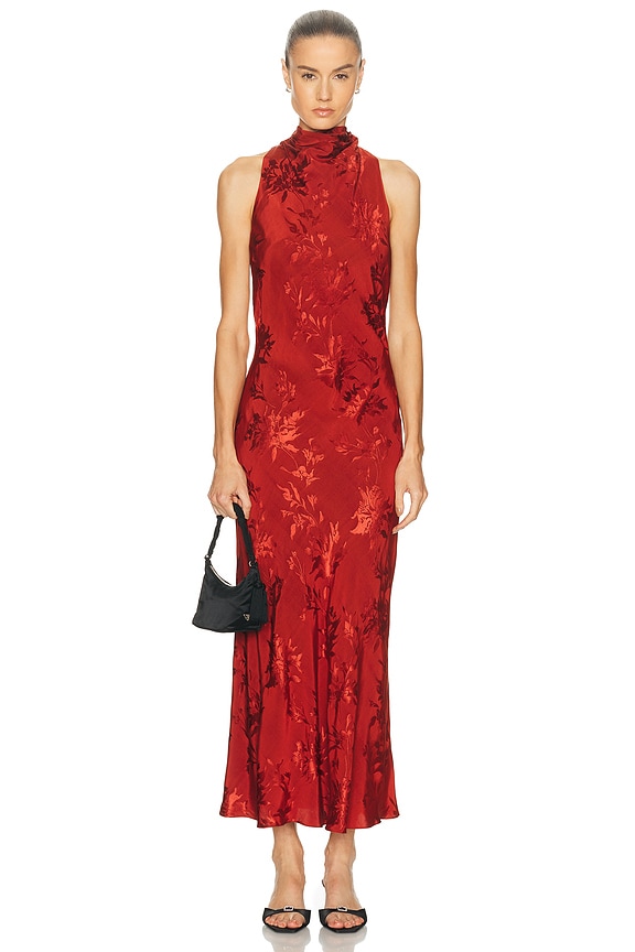 SALONI Michelle Midi Dress in Ornamental & Black | FWRD