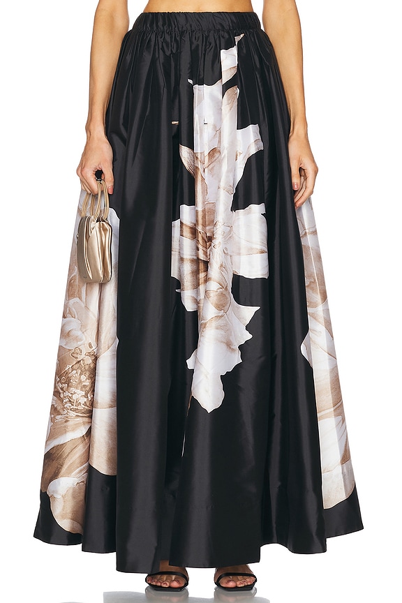 Zimmermann Harmony Flare Skirt in Black Magnolia | FWRD
