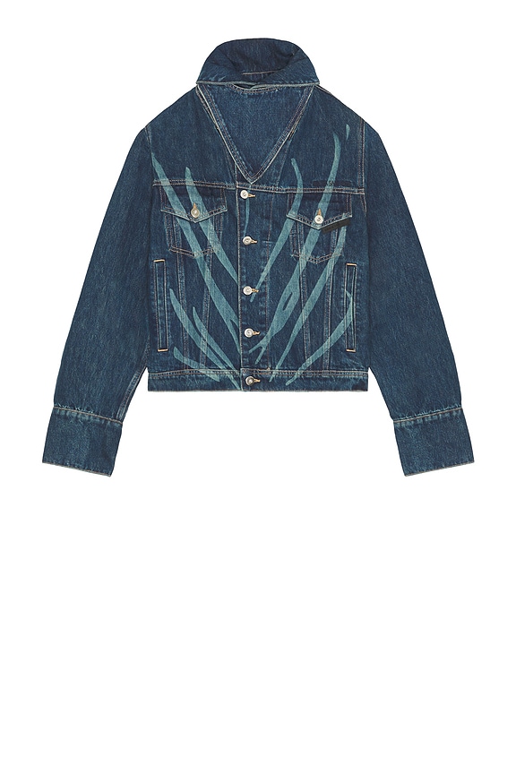 Alchemist Wyatt Dip Dyed Denim Trucker in Indigo & Red | FWRD Alchemist Wyatt Dip Dyed Denim Trucker in Indigo & Red | FWRD