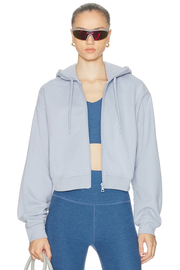 Miu Miu Zip Up Jacket in Grigio & Blue | FWRD