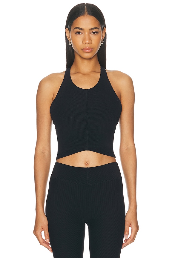 Alexander Wang Cropped Classic Racer Tank Top in Black | FWRD
