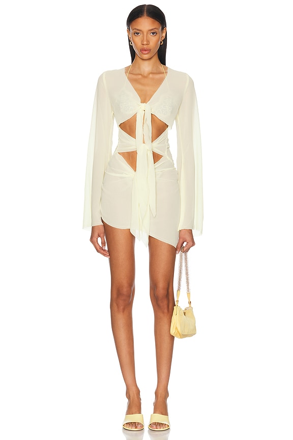 ワンピース Vienna Volume Sleeve Shirt Dress M White ワンピース