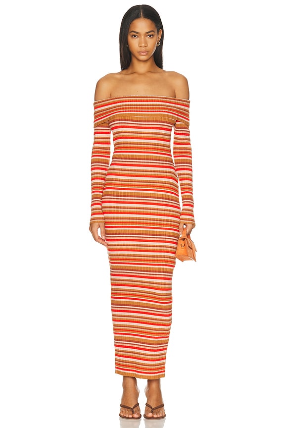 staud brown stripe dress Staud Elena Dress | Stripe | Size S