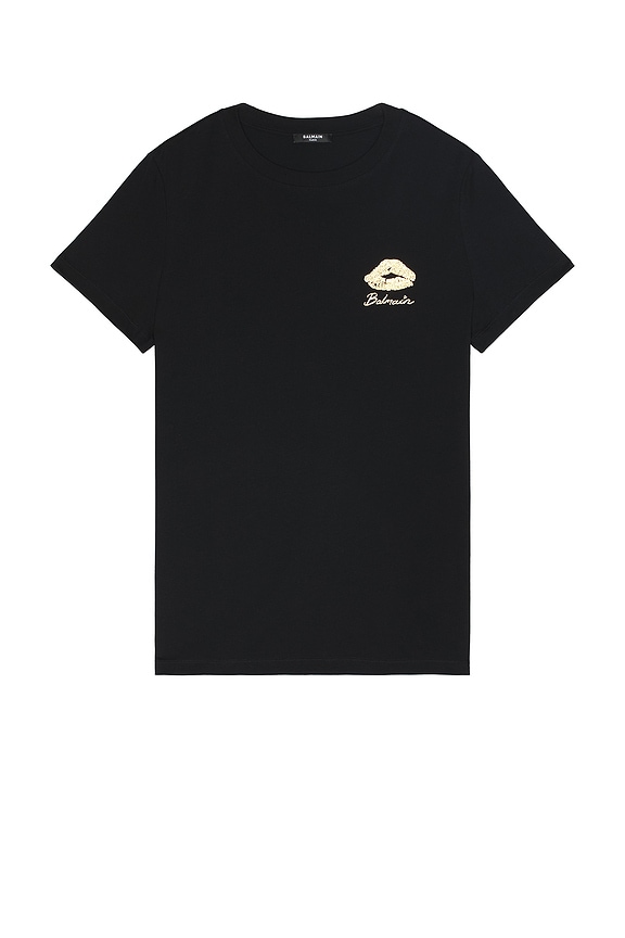 BALMAIN Signature Embroidered Zipped Polo in Black | FWRD