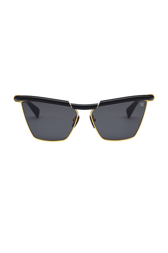 Givenchy Shield Sunglasses in Shiny Black & Smoke | FWRD display picture 2