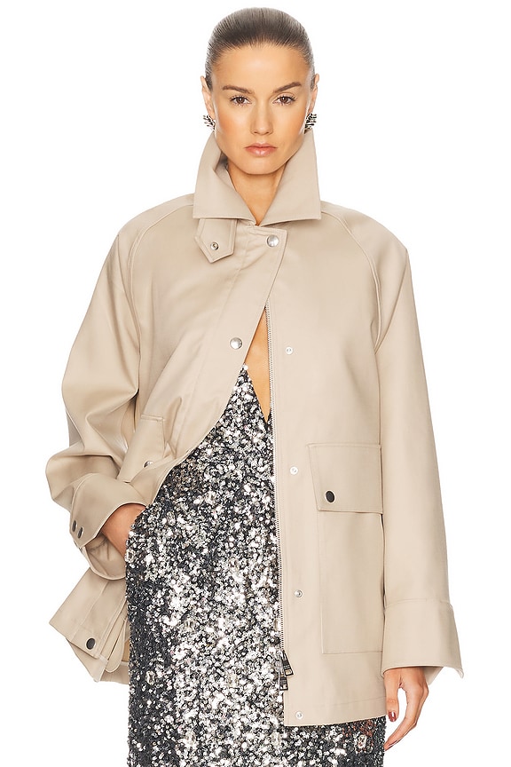 R13 Fringe Oversized Motorcycle Bomber Jacket in White | FWRD