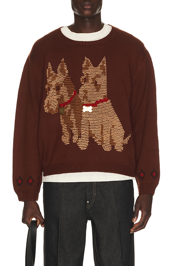 Raf Simons Cropped Oversized RS Sweater in Red | FWRD