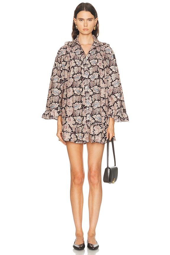 Zimmermann Celestial Frill Mini Dress in Violet Kaleidoscope | FWRD