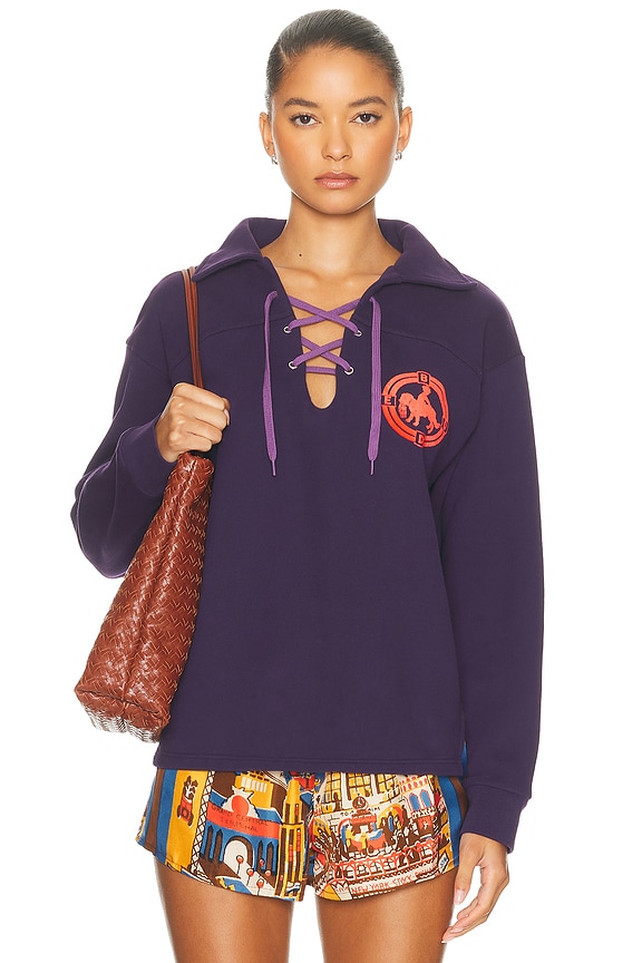 Jean Paul Gaultier Printed Safe Sex Tattoo Oversize Hoodie in Grey