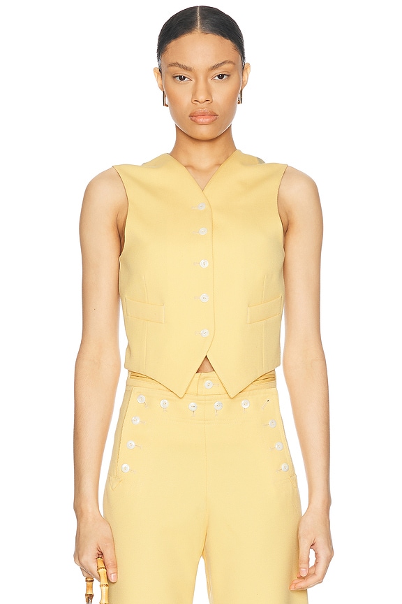 Entire studios pillow vest yellow ベスト　xs Entire Studios Yellow Down Pillow Vest In Blonde | ModeSens