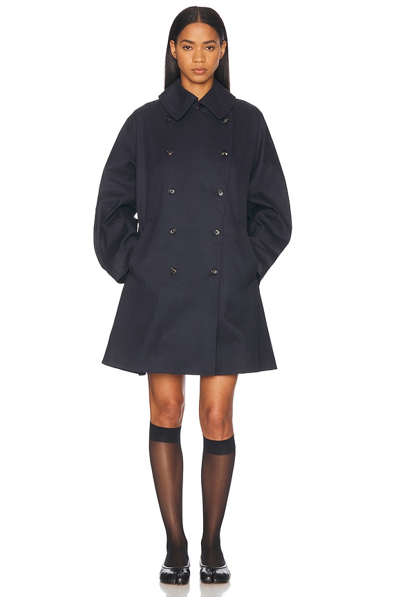 Burberry Check Cady Cape in Midnight IP Check | FWRD