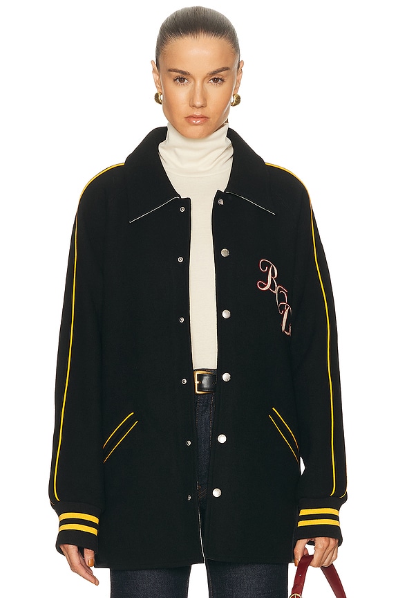 Sandy Liang Boxbox Fleece Jacket in Black | FWRD