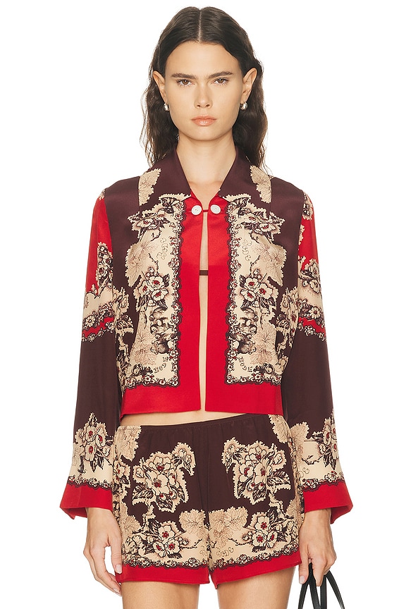 Shushu/Tong Tucked Seam Oversized Track Jacket in Printing | FWRD