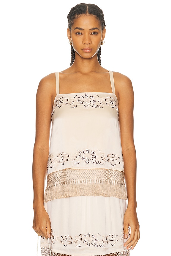 Helsa Handkerchief Camisole in White | FWRD
