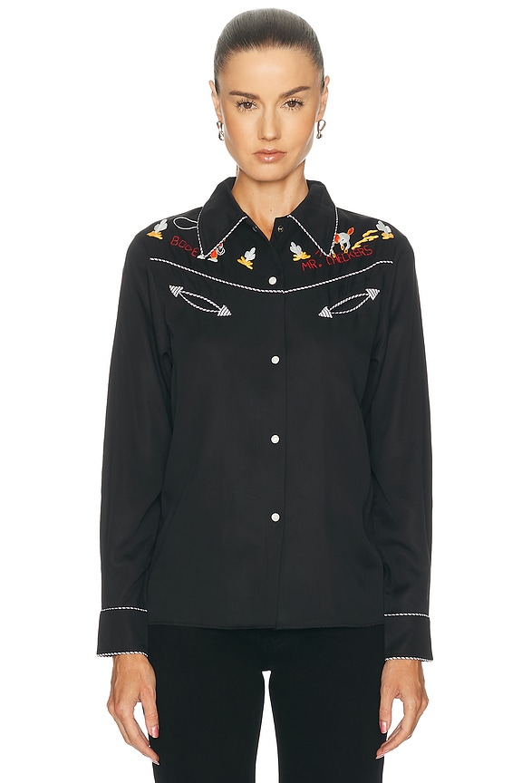 ウェア BODE MULTI-PATCH RUGBY SHIRT BODE Multi-patch Rugby Shirt in Black | FWRD