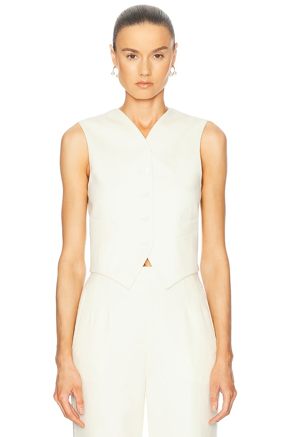 Helmut Lang Cropped Polo Tank Top in White | FWRD Helmut Lang Cropped Polo Tank Top in White | FWRD